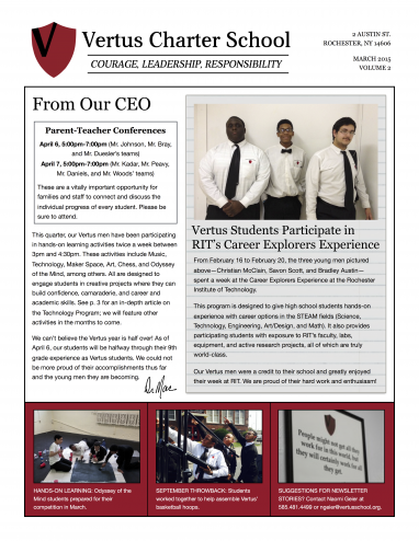 Newsletter Cover - March 2015