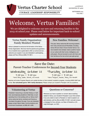 Newsletter Cover - September 2015