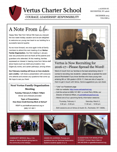 Newsletter Cover - December 2015
